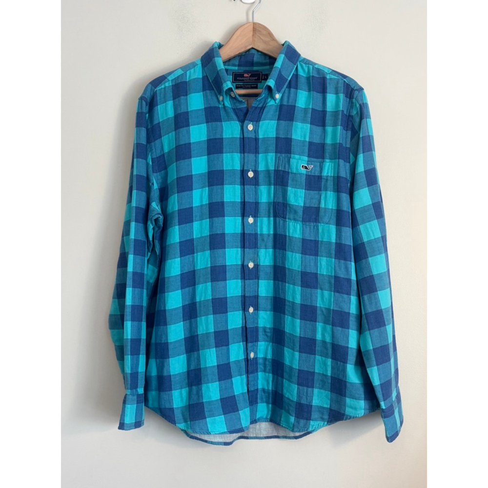 Vineyard Vines Mens Plaid Slim Fit Tucker Button Down Shirt Large